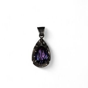 Vintage Mid Century Teardrop Pendant Sterling Silver Taxco Mexico 925 JCOA